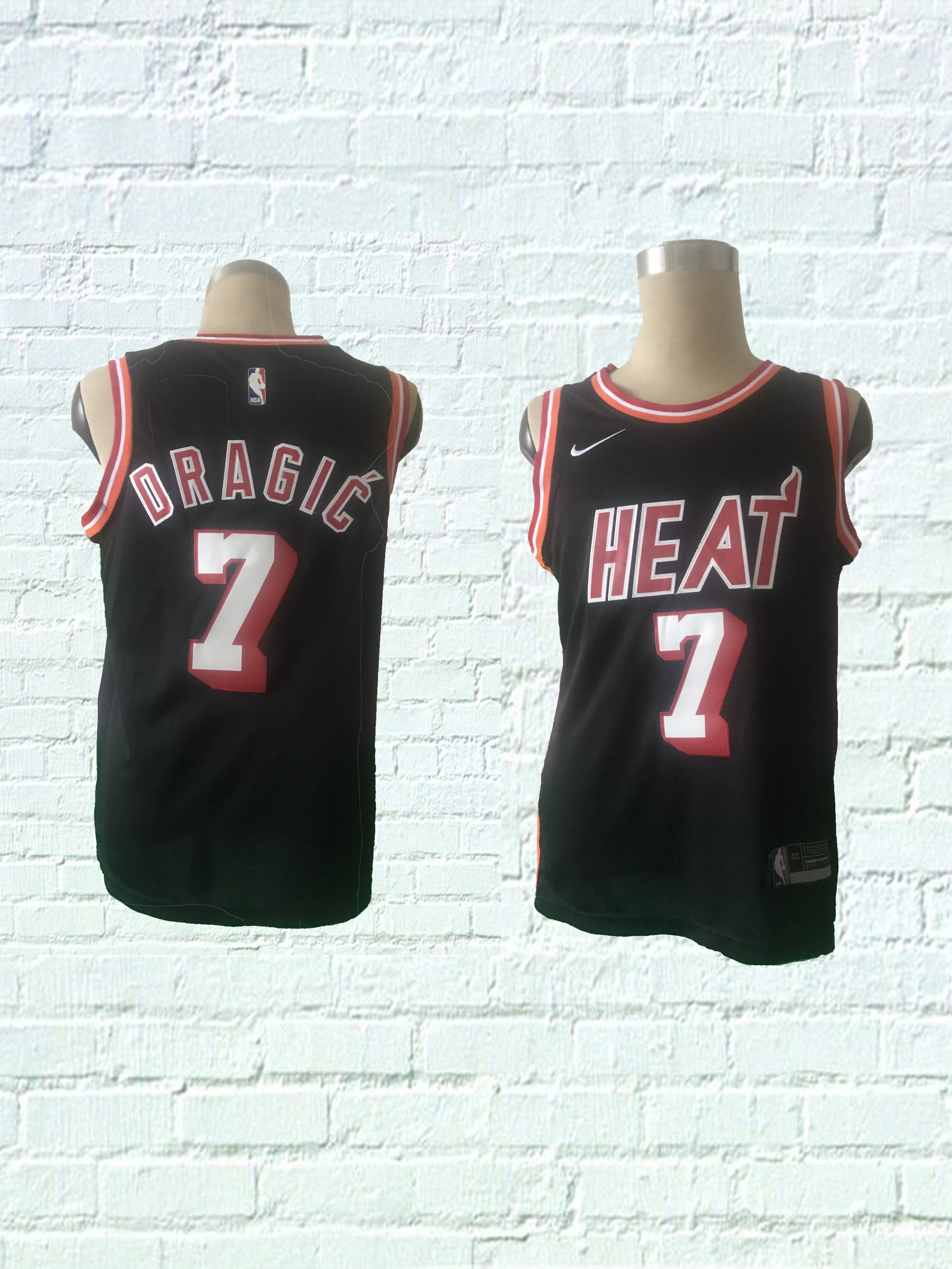 2018 Men Miami Heat #7 Dragic Black Game Nike throwback NBA Jerseys->->NBA Jersey